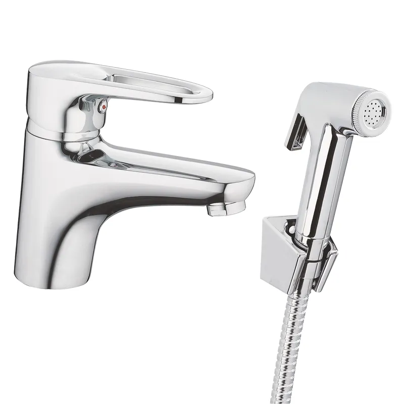 Смеситель для умывальника Haiba Opus 001 с выходом для гигиенической лейки (HB0682)