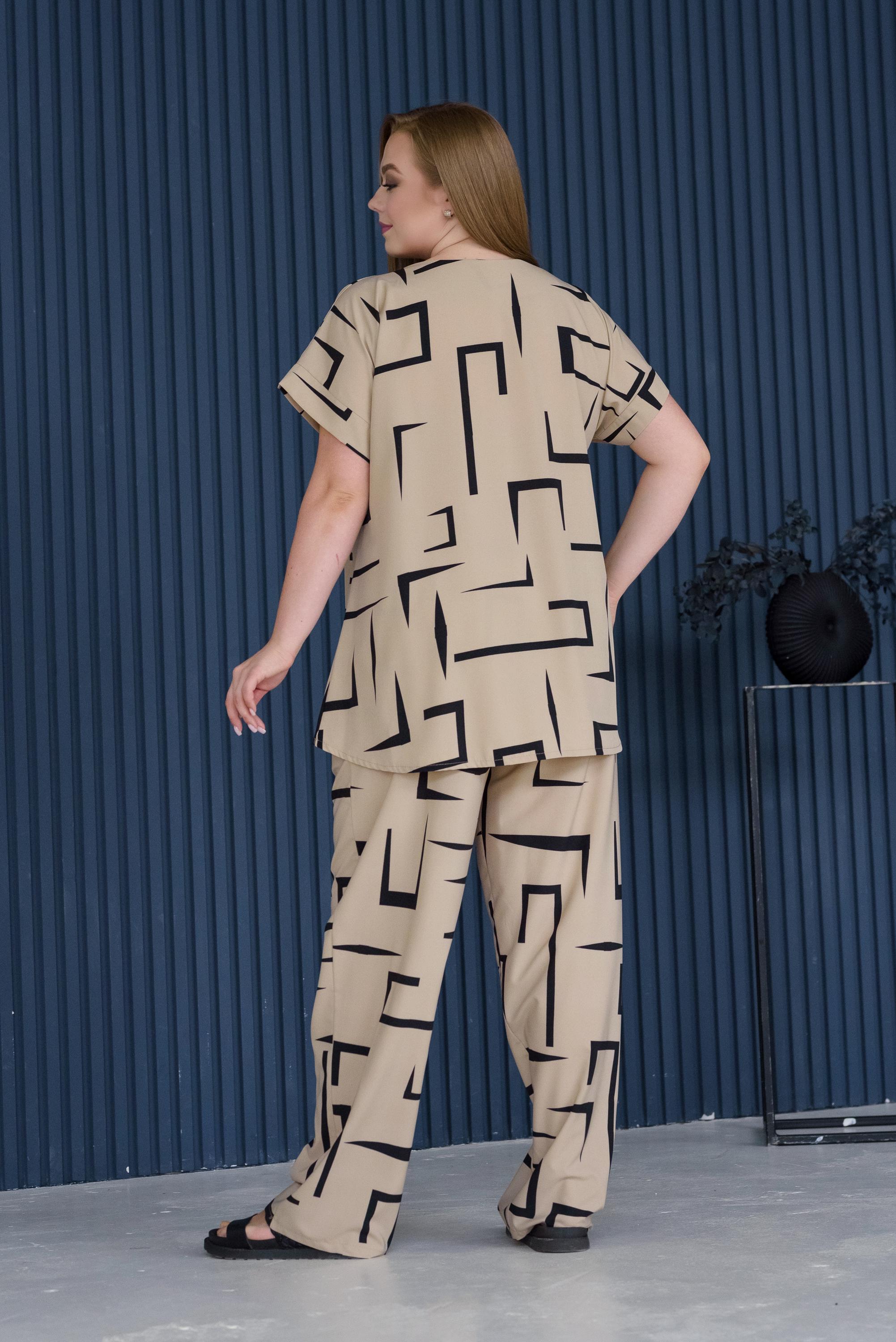 Костюм женский штапельный Альмина р. 72 Бежевый (26813263) - фото 5 Костюм женский штапельный Альмина р. 72 Бежевый (26813263) - фото 5