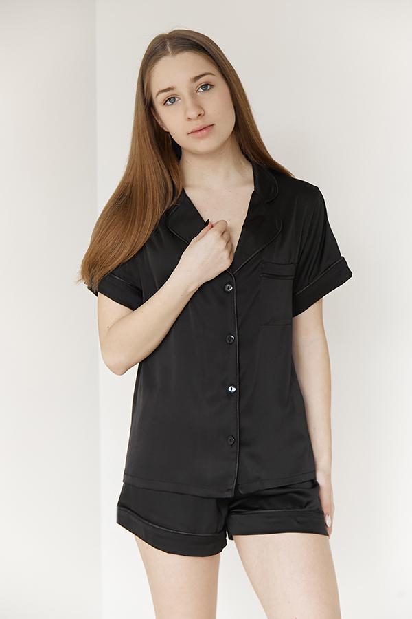 Піжамний костюм шовковий Forly з шортами M Onyx (SH0008-18-58_M)