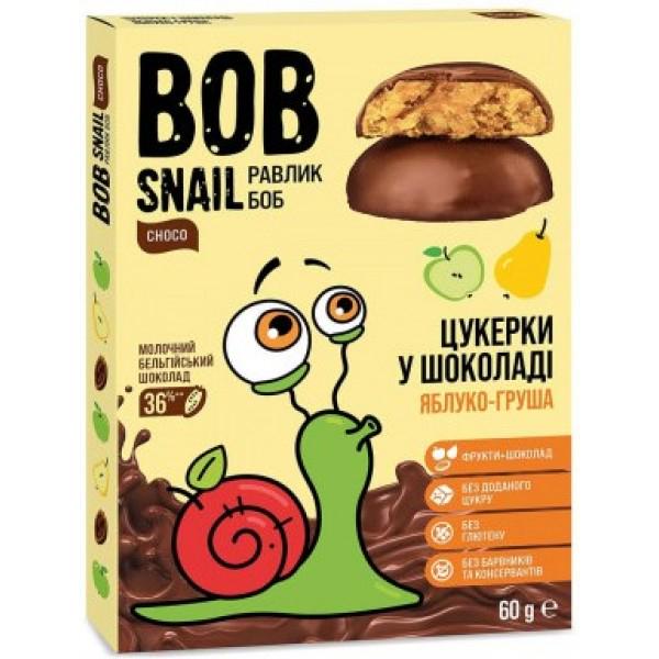 Цукерки у молочному шоколаді Bob Snail Яблуко Груша 60 г