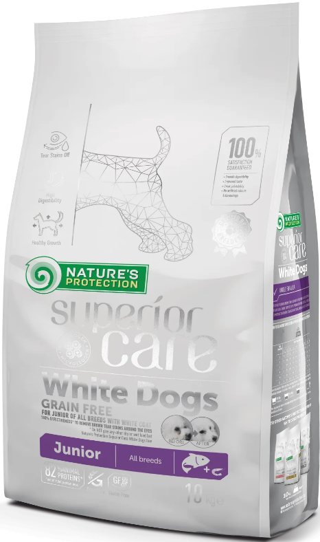 Корм сухий беззерновий Superior Care White Dogs Grain Free Junior All Breeds для цуценят всіх порід з білим забарвленням шерсті (NPSC45672)