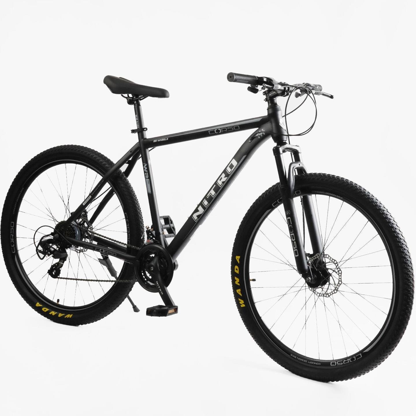 Велосипед горный Corso Nitro 29" оборудование Saiguan рама 21" Черно-белый - фото 2