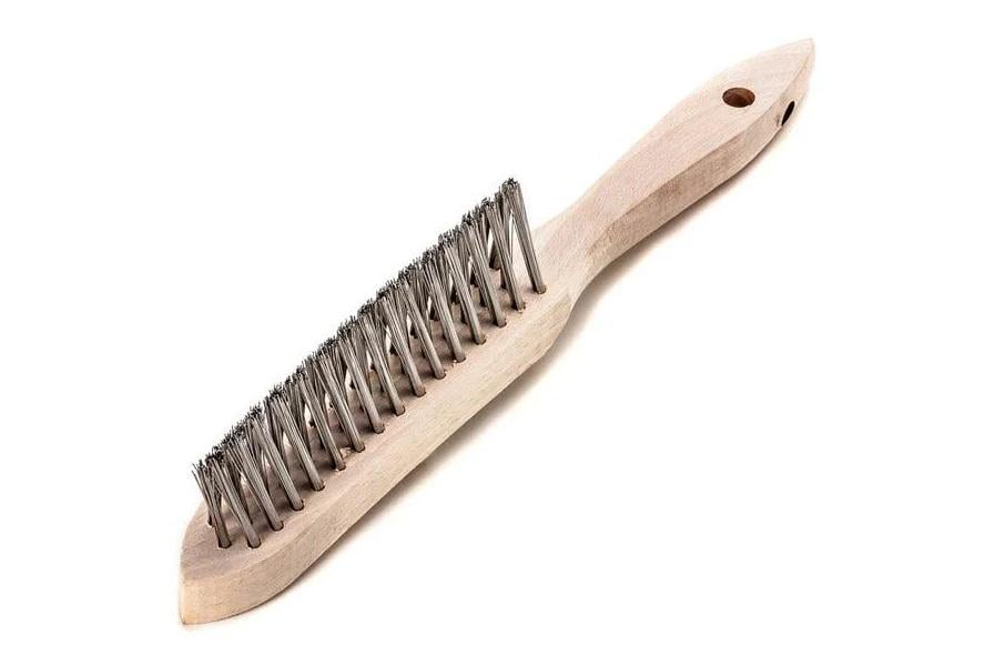 Щітка ручна для кутових швів Lessmann нержавіючий дріт 0,35 мм 3-рядна 120811 290х135 мм (11529)