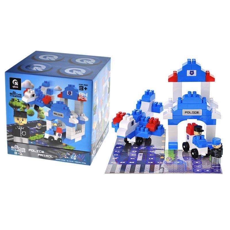 Конструктор qbee QB300-002 Block&Steps Поліцейський патруль 94 дет. (31954942)