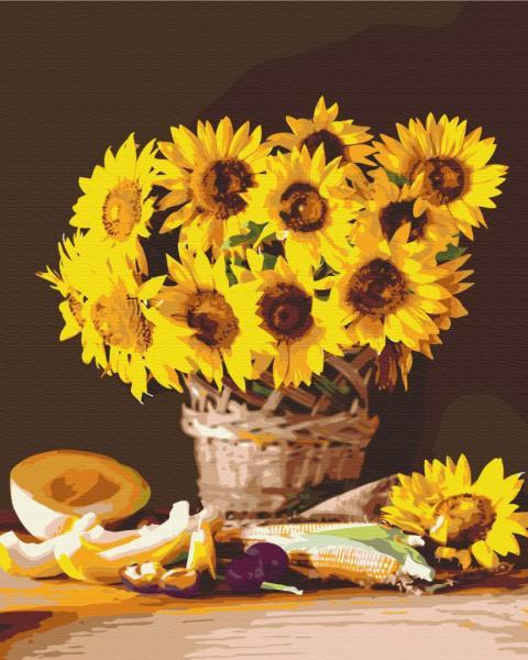 Картина по номерам Brushme Цветы Яркие подсолнухи 40х50 см в термопакете (BS52732)