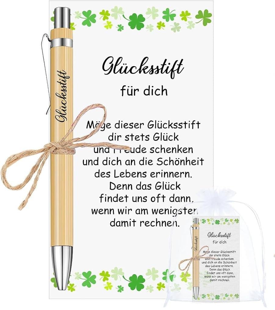 Набор ручек деревянных с открытками Tenare Lucky Pen подарочные шариковые с мешочками 29 шт.