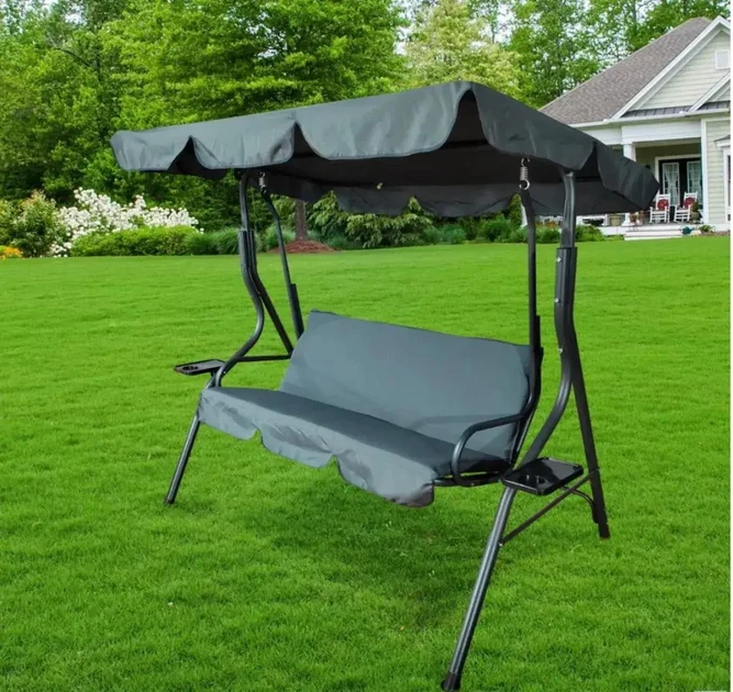 Качели садовые GardenLine VIP 170x110x153 см Антрацитовые (KRE3088)