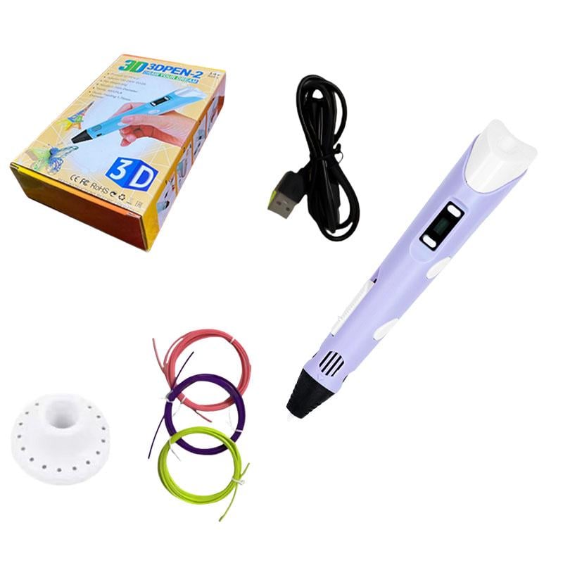 Ручка для 3D рисования с LCD дисплей и регулировкой температуры PLA ABS пластик 1,75 мм Фиолетовый (U9663)