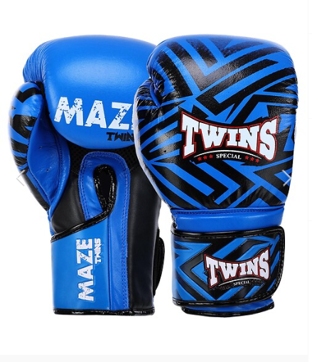 Боксерские перчатки TWN BO-5067 из натуральной кожи 12 унций Синий (27382843)
