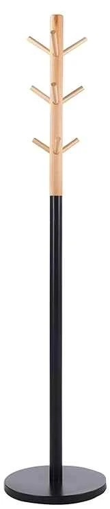 Вішалка стійка на підлогу на 9 гачків АКЛАС Кипарис 172x38 Бук/метал Чорний