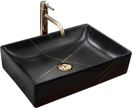 Умивальник Rea Inga Black Marble Matt (Rea-U8006)