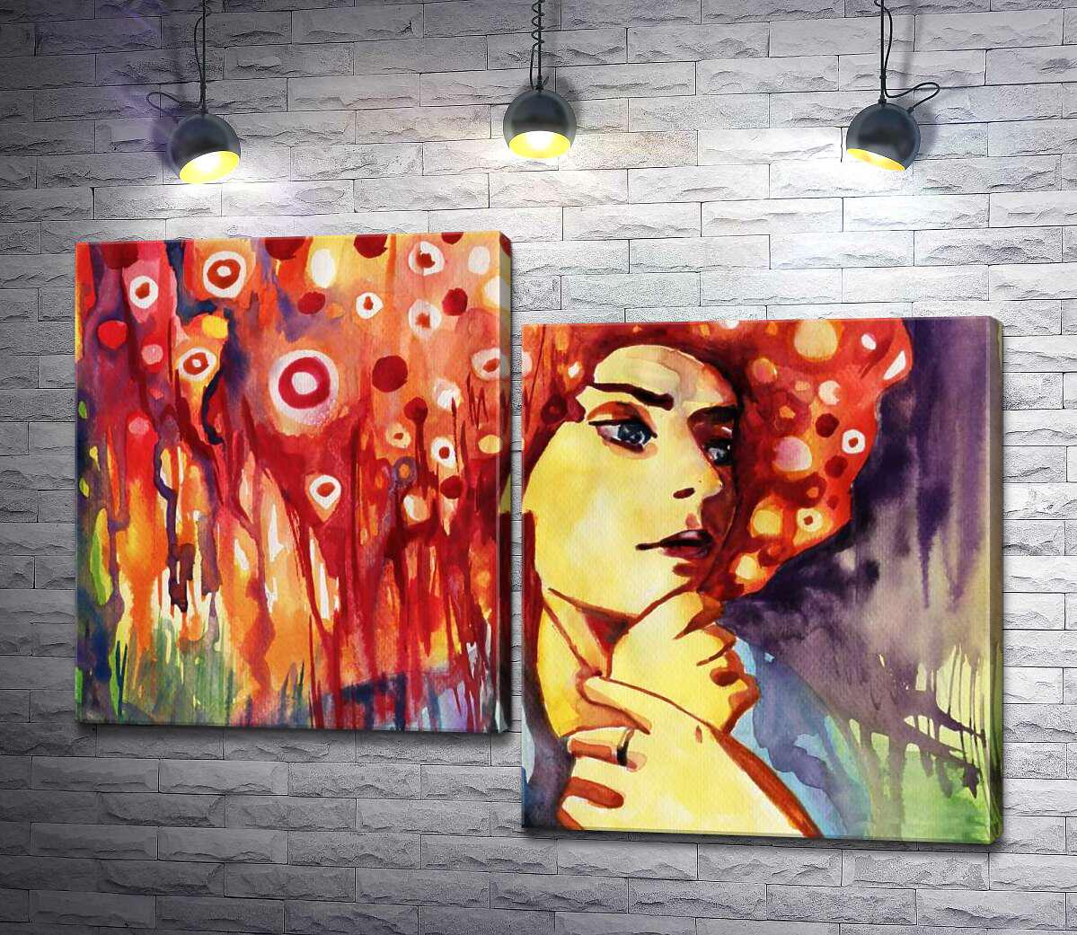 ᐉ Модульная картина ArtPoster Задумчивая девушка в красном тюрбане ...
