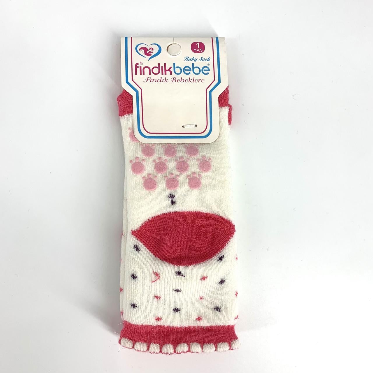 Носки детские FINDIK BEBE 8403/1 стоперы р. 8-10 см 0-3 мес. Малиновый (32539774)