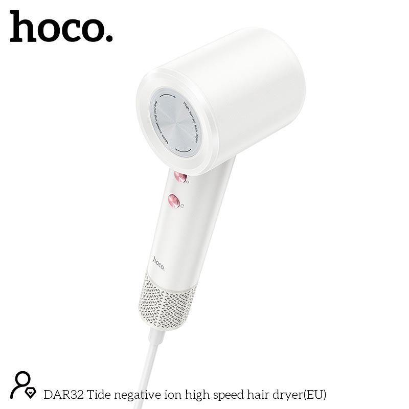 Фен для волос Hoco Tide negative ion high speed hair dryer DAR32 1500 Вт Белый - фото 5 Фен для волос Hoco Tide negative ion high speed hair dryer DAR32 1500 Вт Белый - фото 5