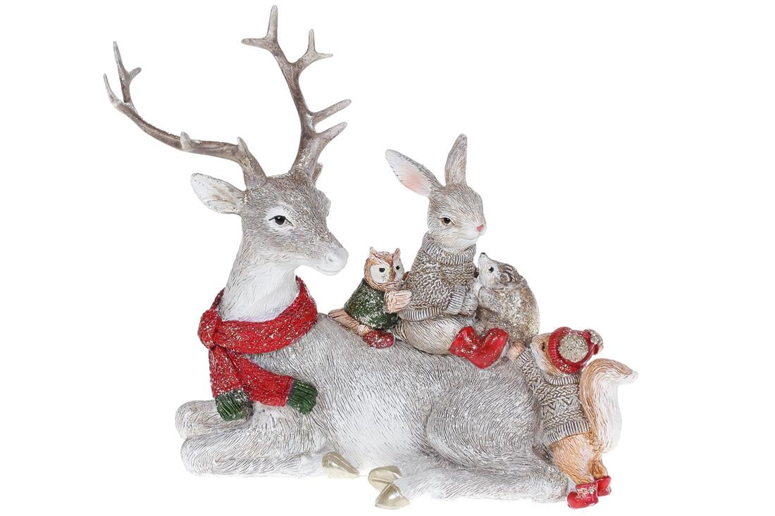 Декоративная статуэтка Bonadi Олень с друзьями 16 см (707-198)