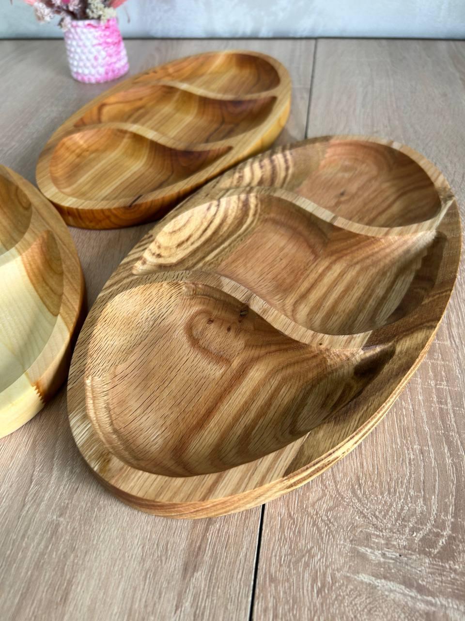 Менажница дубовая 3 секции 30x25 см (1874129758) - фото 3 Менажница дубовая 3 секции 30x25 см (1874129758) - фото 3