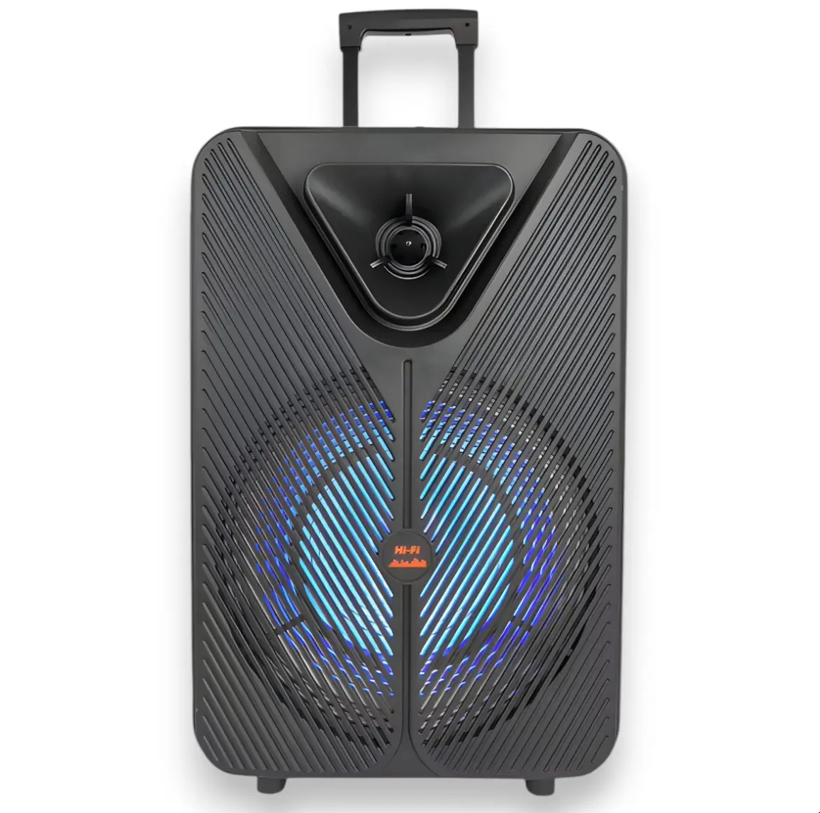 Портативна колонка на колесах SPS ZQS15123 з мікрофонами та LED-підсвічуванням 40 Вт 3000 mAh Black (10381)