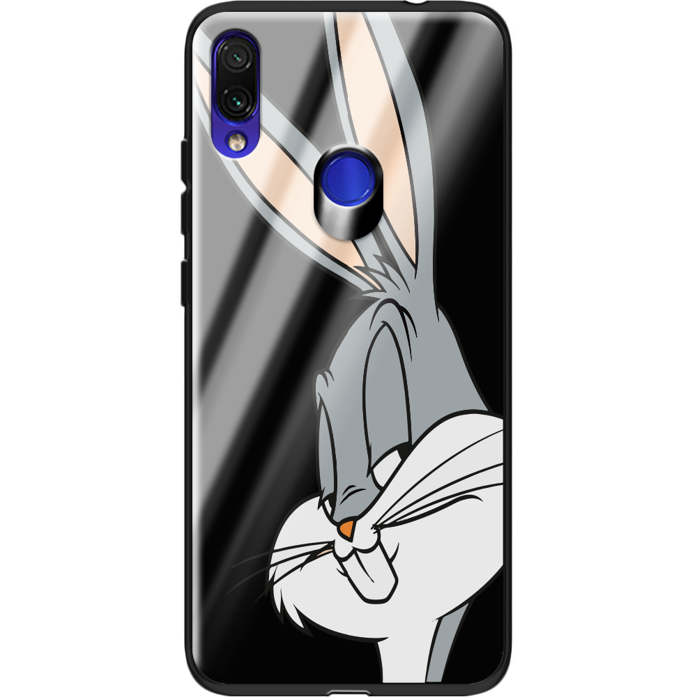 Чехол Boxface Xiaomi Redmi Note 7 Lucky Rabbit Черный силикон со стеклом (36202-bk81-37748)