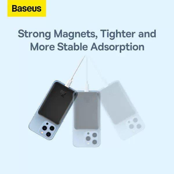 Павербанк з бездротовою зарядкою BASEUS Magnetic Mini Wireless Fast Charge Qi 15 W 2в1 10000 mAh 20 W 2,4 A QC3.0+PD3.0 Чорний (PPCX030001) - фото 8