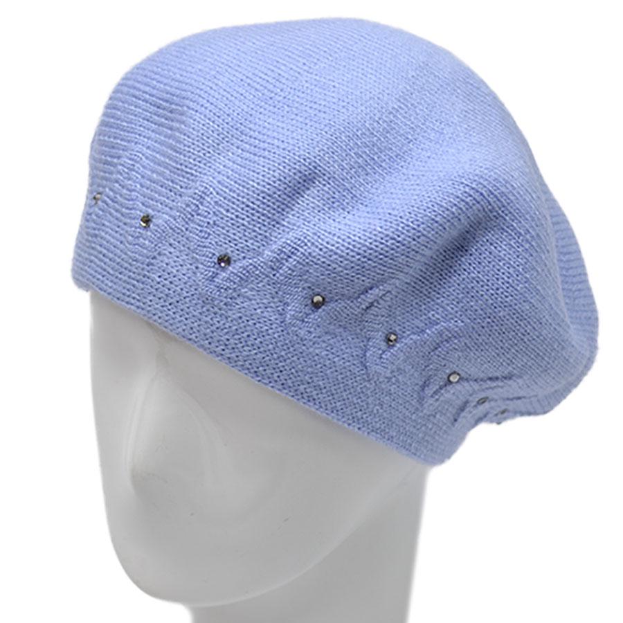 Берет женский Lirus Бликс двойной шерстяной Голубой (72070)