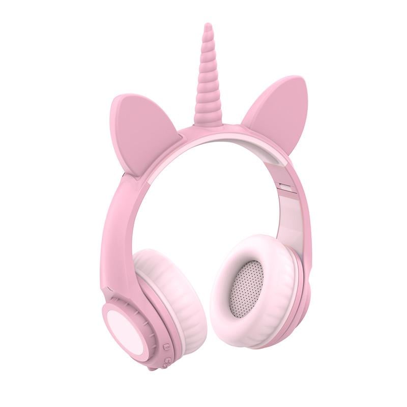 Наушники LINX LX-LW200 Bluetooth Cat Ear Unicorn Design LED Розовый (SUN6112)