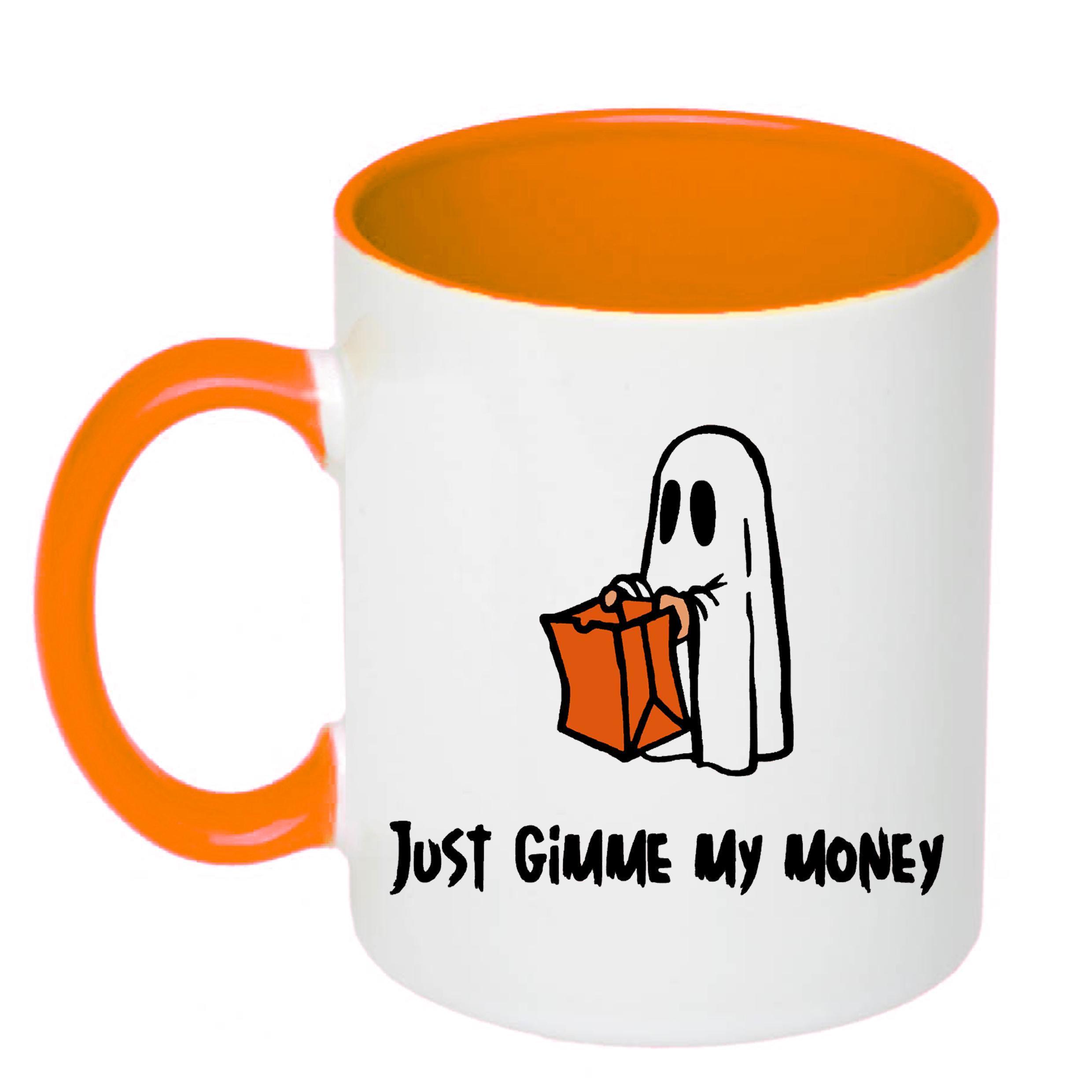 Чашка с печатью Just gimme my money 330 мл Оранжевый (20973) - фото 1