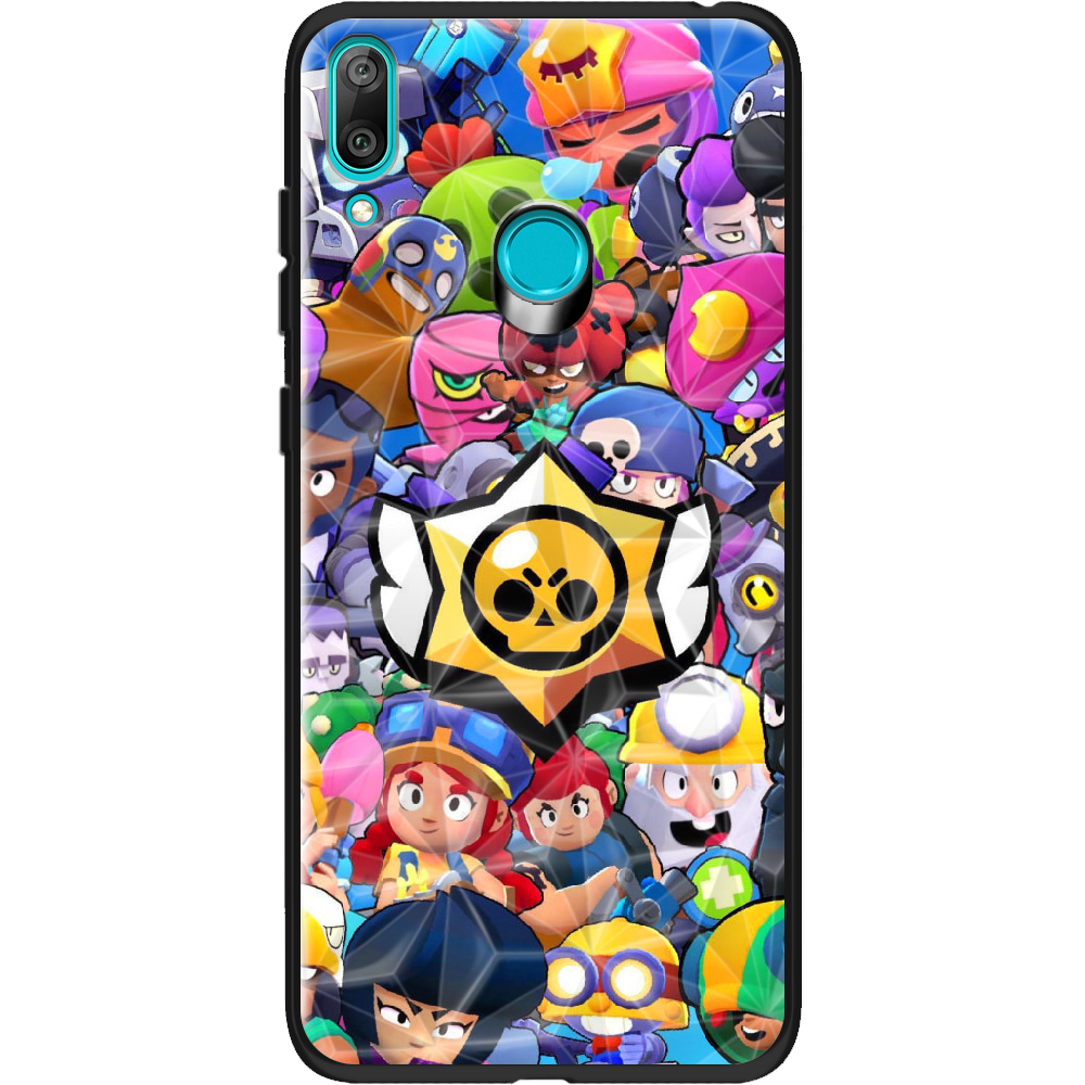Чехол Boxface Huawei Y7 2019 Brawl Stars Черный силикон с призмой (36044-up2389-37853)