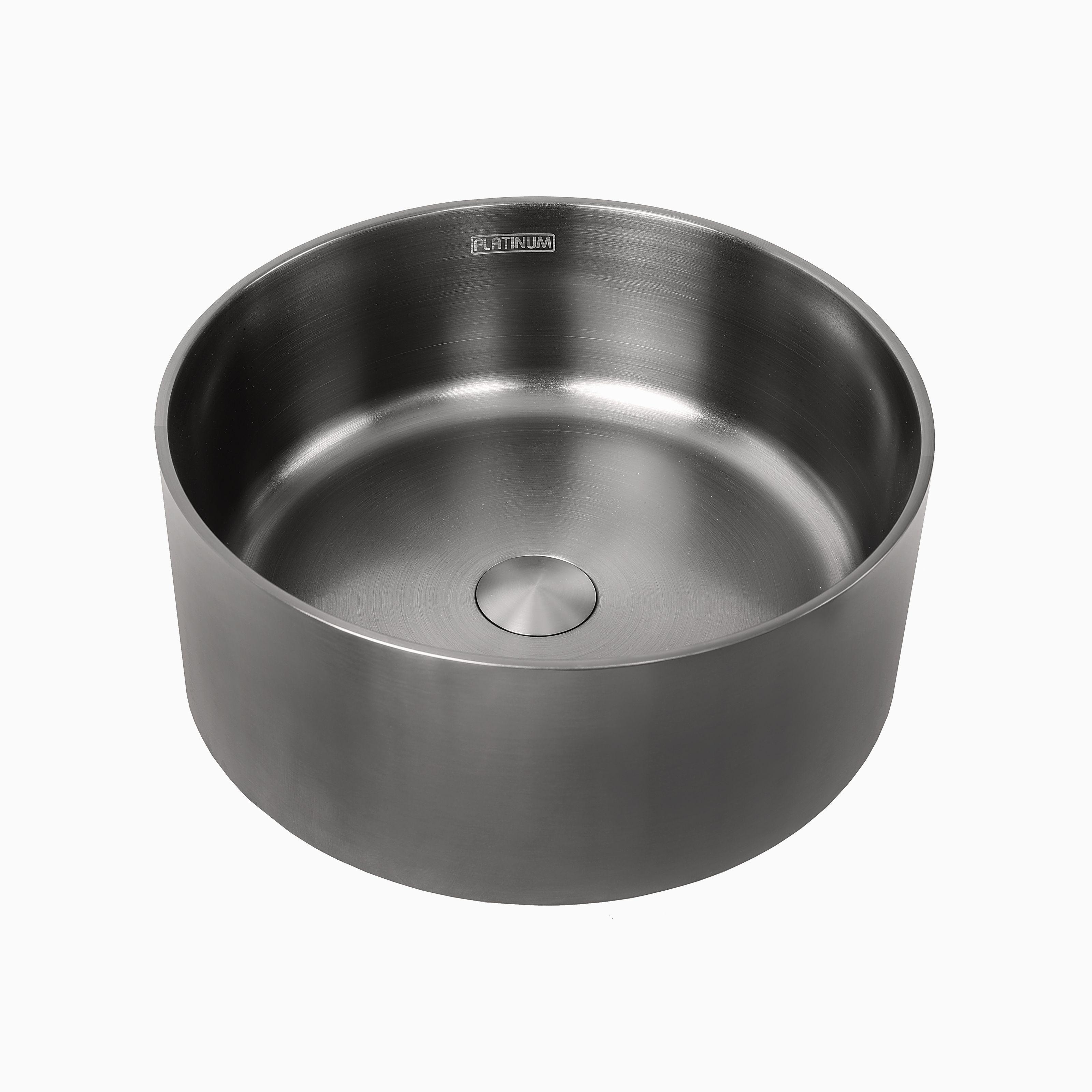 Мойка кухонная Platinum PLS-A32526 из нержавеющей стали круглая 380x380 мм (151874)