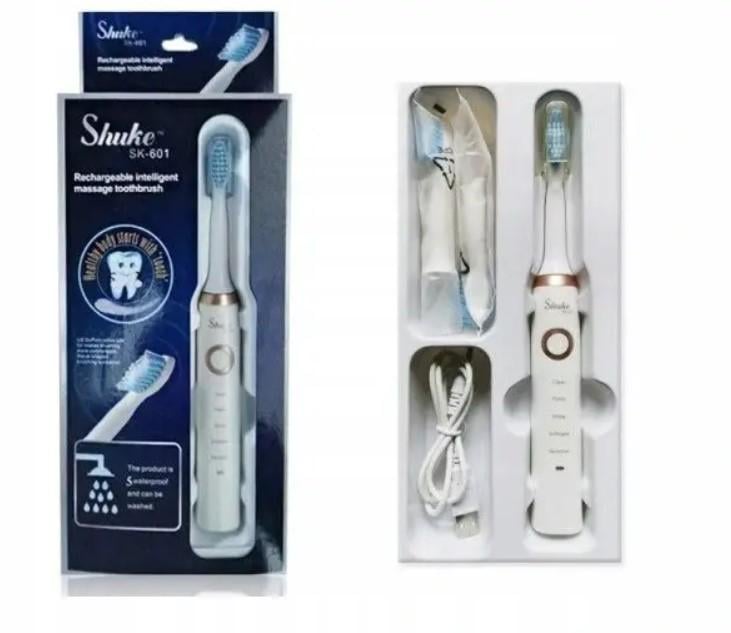Електрична зубна щітка Shuke SK-601 з 4 насадками Білий - фото 3 Електрична зубна щітка Shuke SK-601 з 4 насадками Білий - фото 3