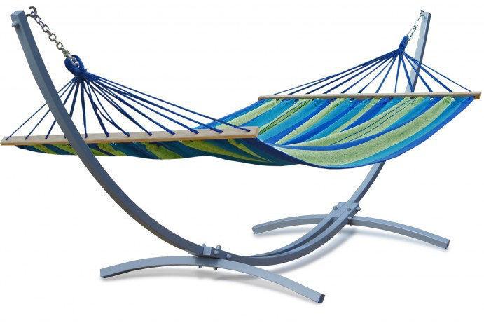 Гамак двомісний WCG з рейками та стійкою XXL Зелений (100.001.002-02)