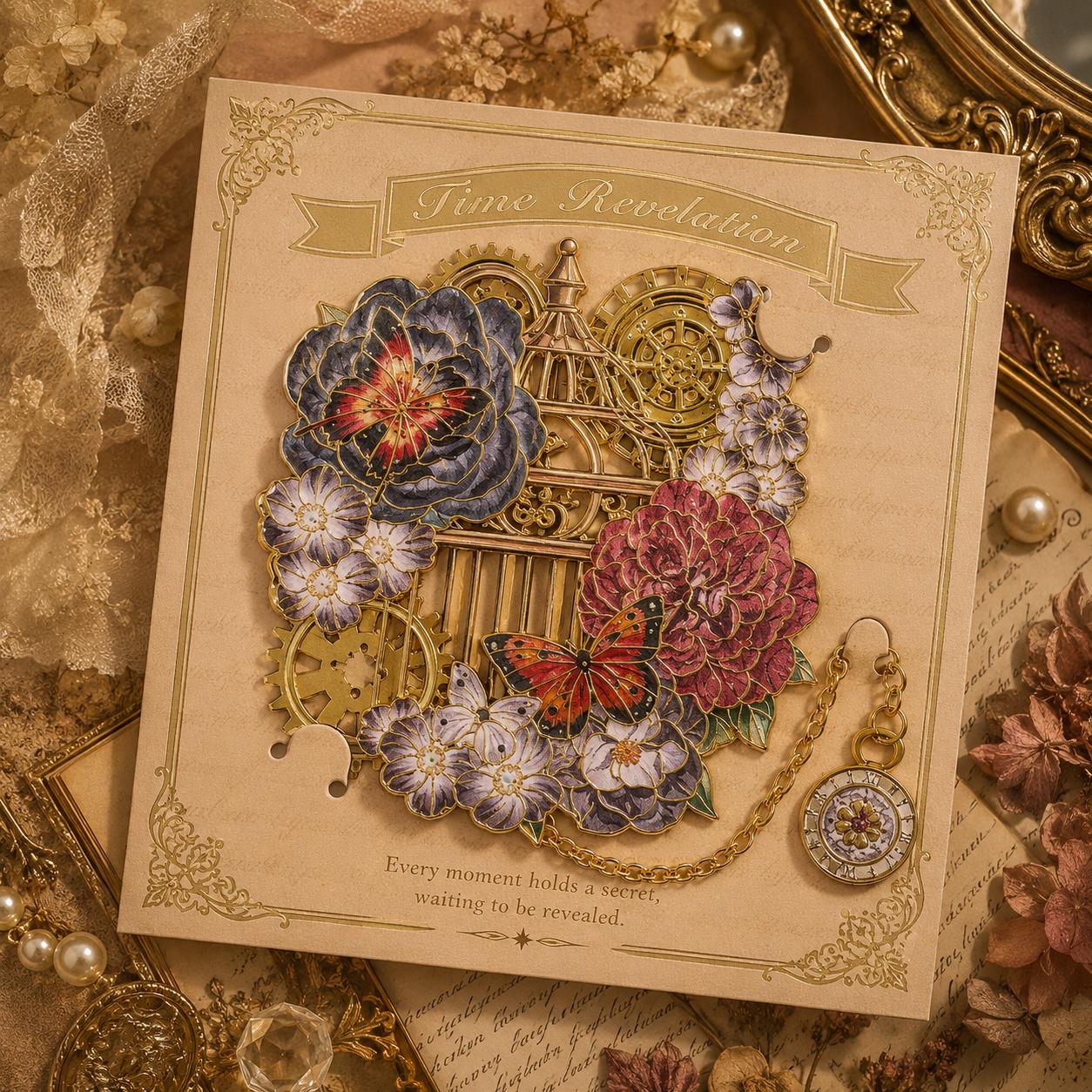 Закладка для книг металева Vintage Clockwork Бежевий (37243100)
