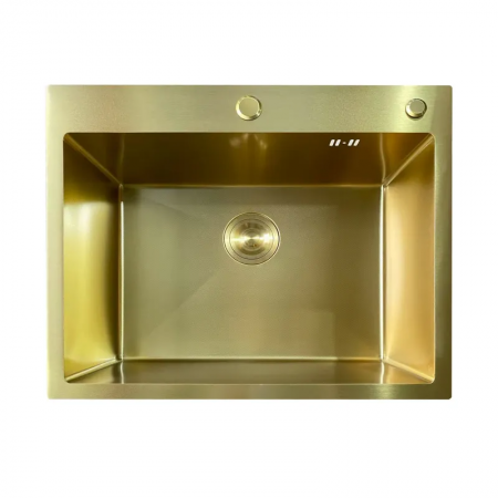 Мойка Mixxus MH6050 Micro Decor Brushed Gold 3.0/0.8 из нержавеющей стали 600х500х215 мм Матовое золото (MI8222)
