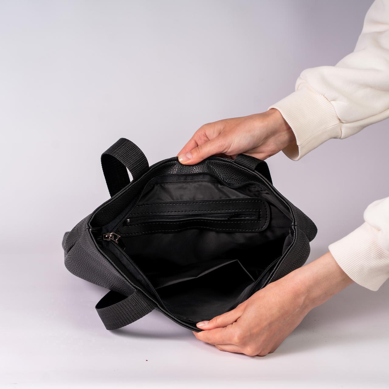 Сумка жіноча шопер XENIA № 35-24 з еко-шкіри Чорний - фото 3 Сумка жіноча шопер XENIA № 35-24 з еко-шкіри Чорний - фото 3