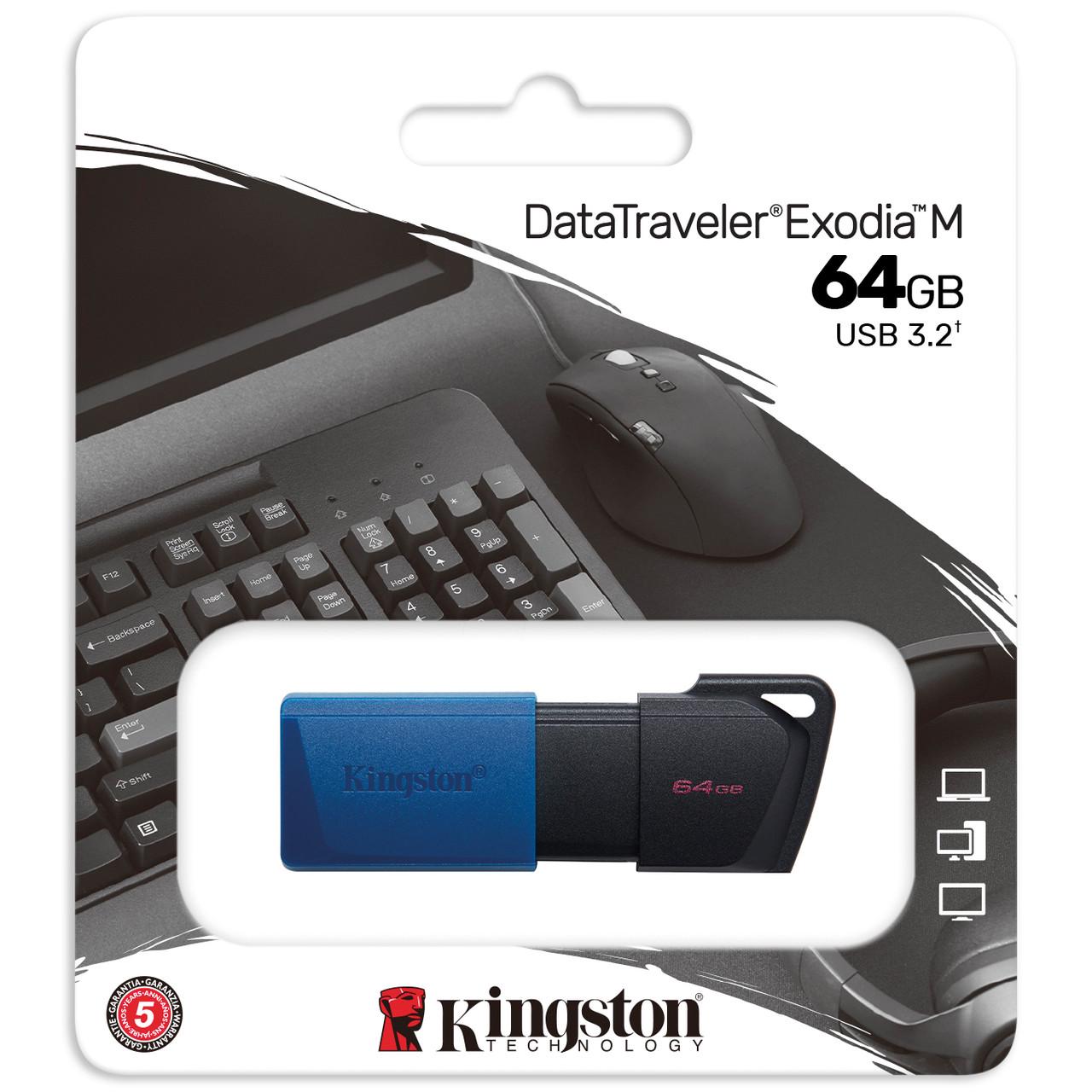 Флешка USB Kingston 3.2 DataTraveler Exodia M 64 Гб Синий - фото 6 Флешка USB Kingston 3.2 DataTraveler Exodia M 64 Гб Синий - фото 6