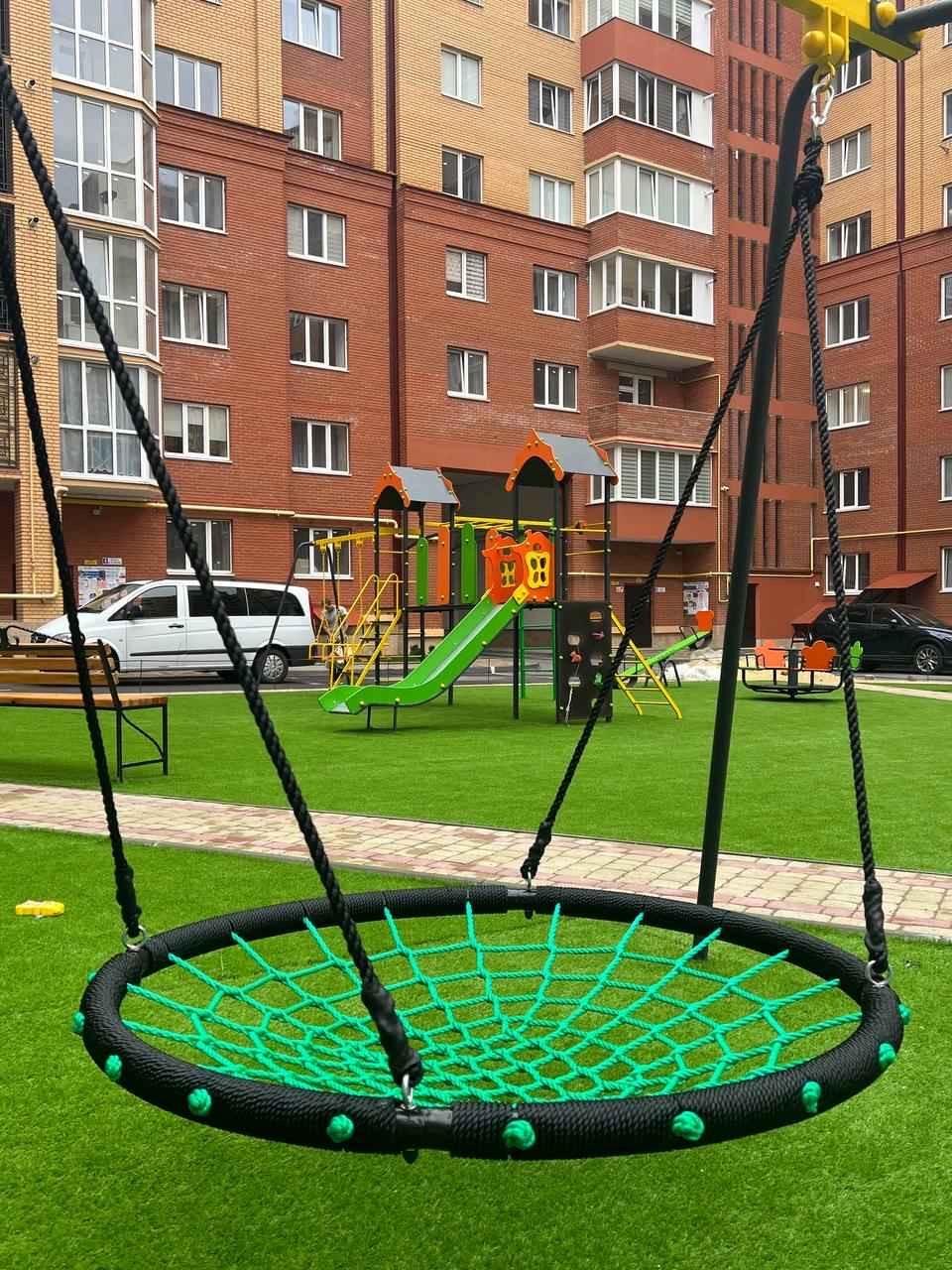 Гойдалка Гніздо лелеки Lux 120 см Зелений (2581635028) - фото 2 Гойдалка Гніздо лелеки Lux 120 см Зелений (2581635028) - фото 2