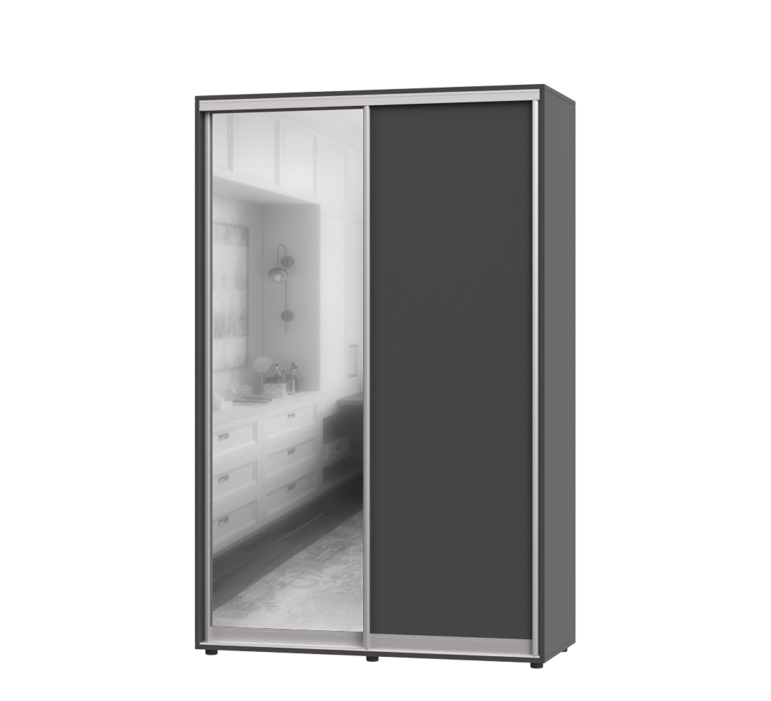 Шкаф-купе двухдверный Эверест ШК-02 140х45х220 см Антрацит (06720)