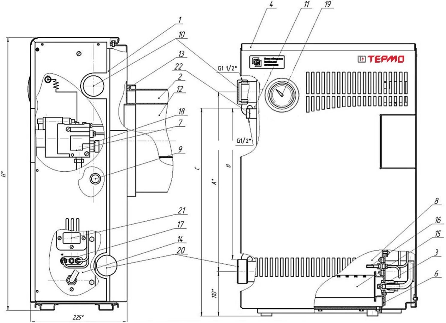 Котел газовий парапетний ТЕРМО АОГВ 10С (ТЕРМО АОГВ 10С) - фото 2
