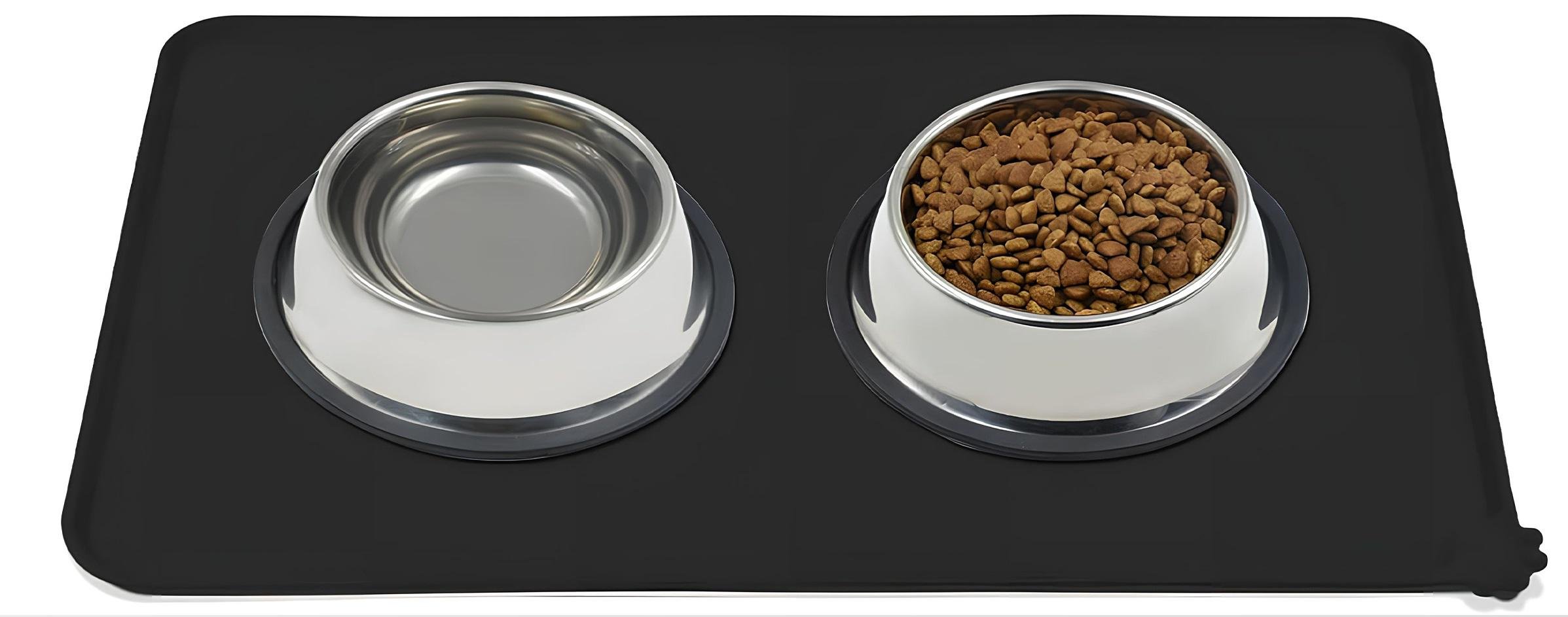 Килимок-підставка водонепроникний під миску Kayfovo DK-BL1 нескользящий силіконовий з приподнятими краями Чорний (29168) - фото 7