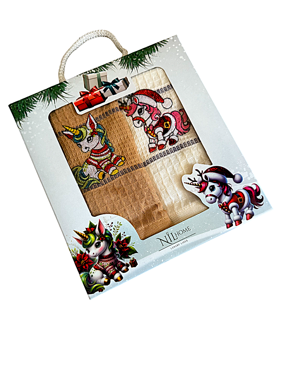 Набір кухонних вафельних рушників Nilteks Festive 2 шт. 40х60 см Різнокольоровий (TC303376110)