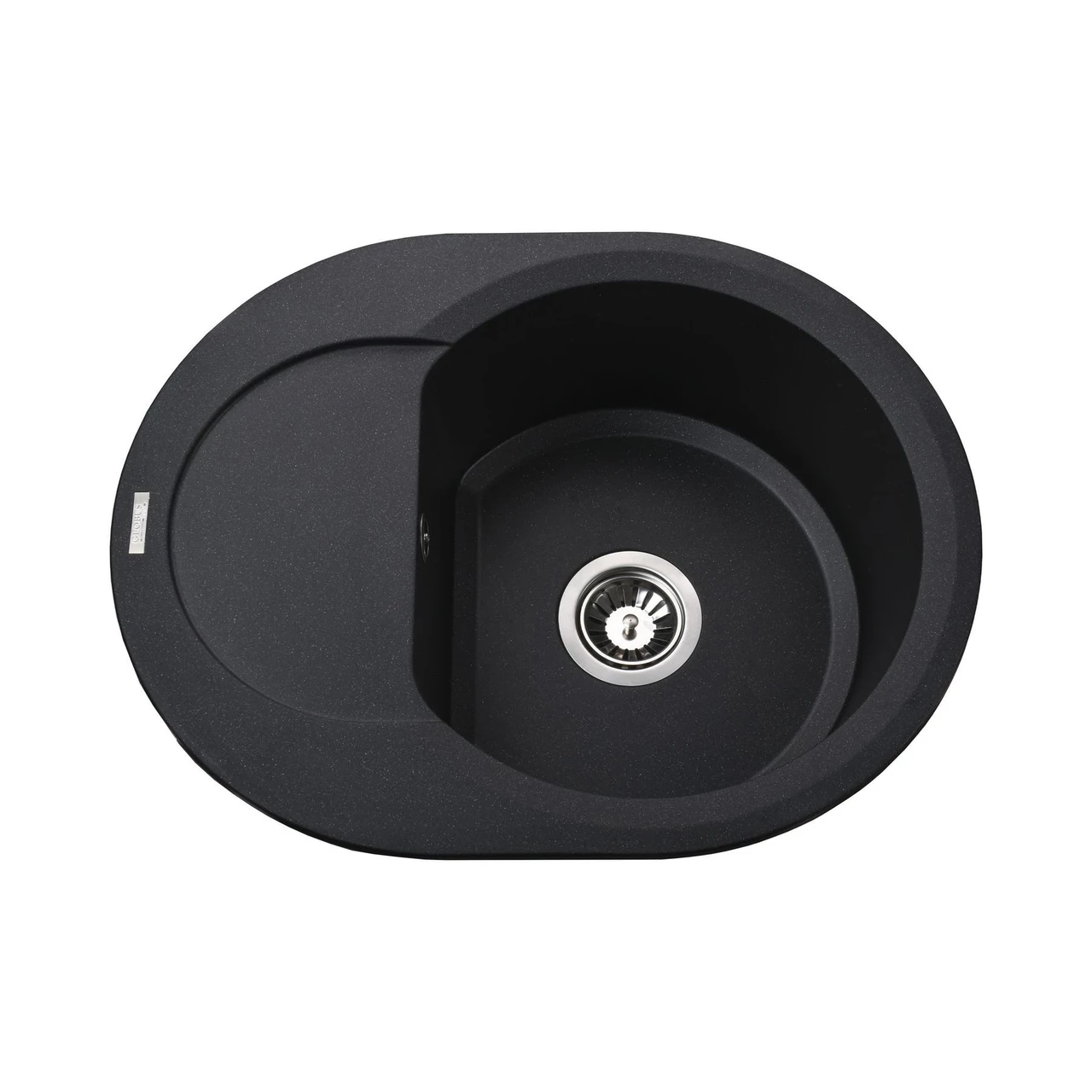 Мойка гранитная Globus Lux MORAINE А0001 600х470 мм Черный металлик (04000134)