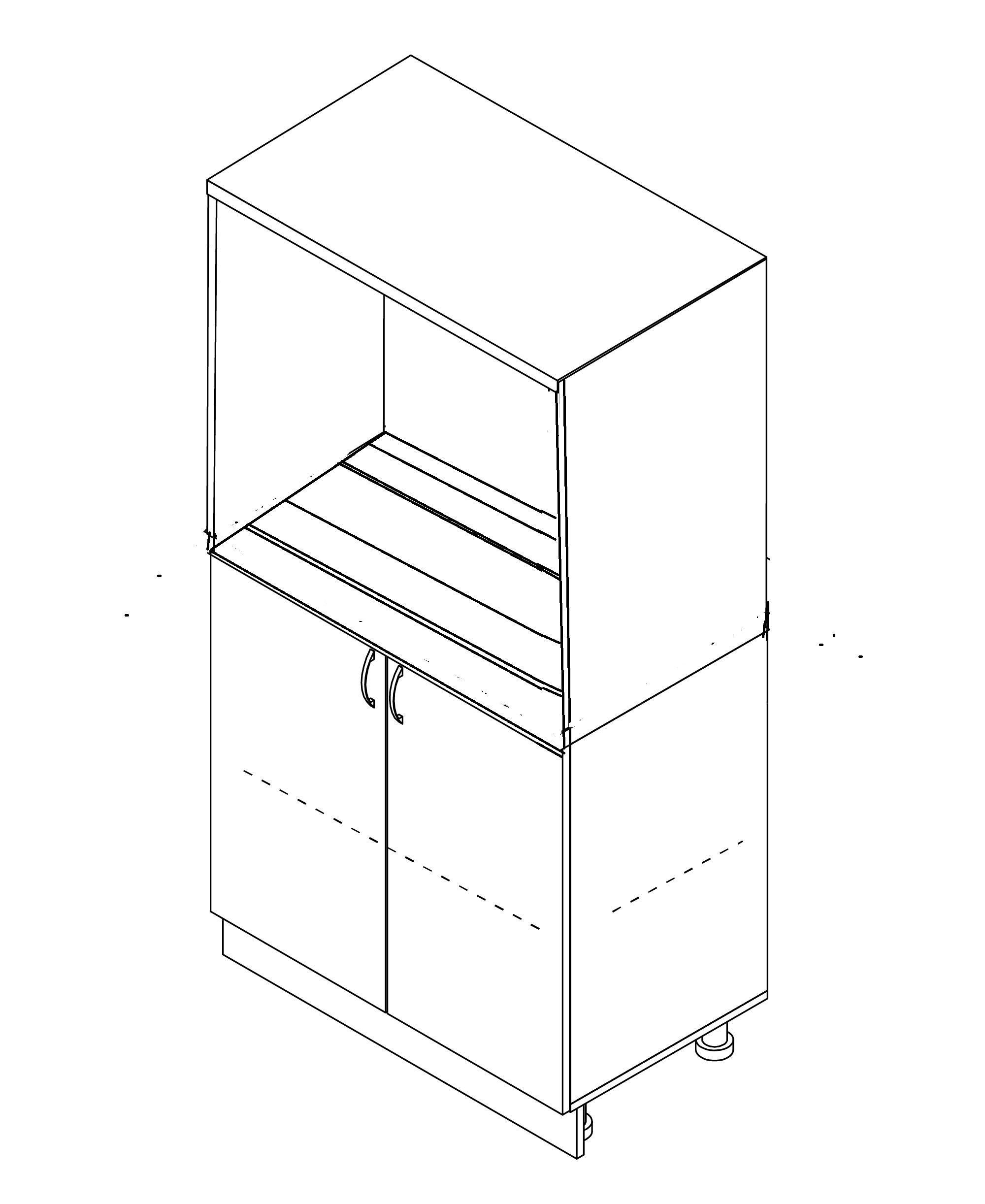 Тумба МАКСИ-МЕбель двухдверная без ящиков с отделом под МВ печь без столешницы с крашеными МДФ фасадами 600 Дуб сонома/Белый (5102268) - фото 5 Тумба МАКСИ-МЕбель двухдверная без ящиков с отделом под МВ печь без столешницы с крашеными МДФ фасадами 600 Дуб сонома/Белый (5102268) - фото 5