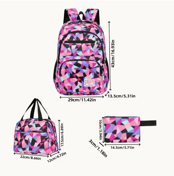 Рюкзак школьный с сумкой-шопер/косметичка Розовый (НР51Р) - фото 4 Рюкзак школьный с сумкой-шопер/косметичка Розовый (НР51Р) - фото 4