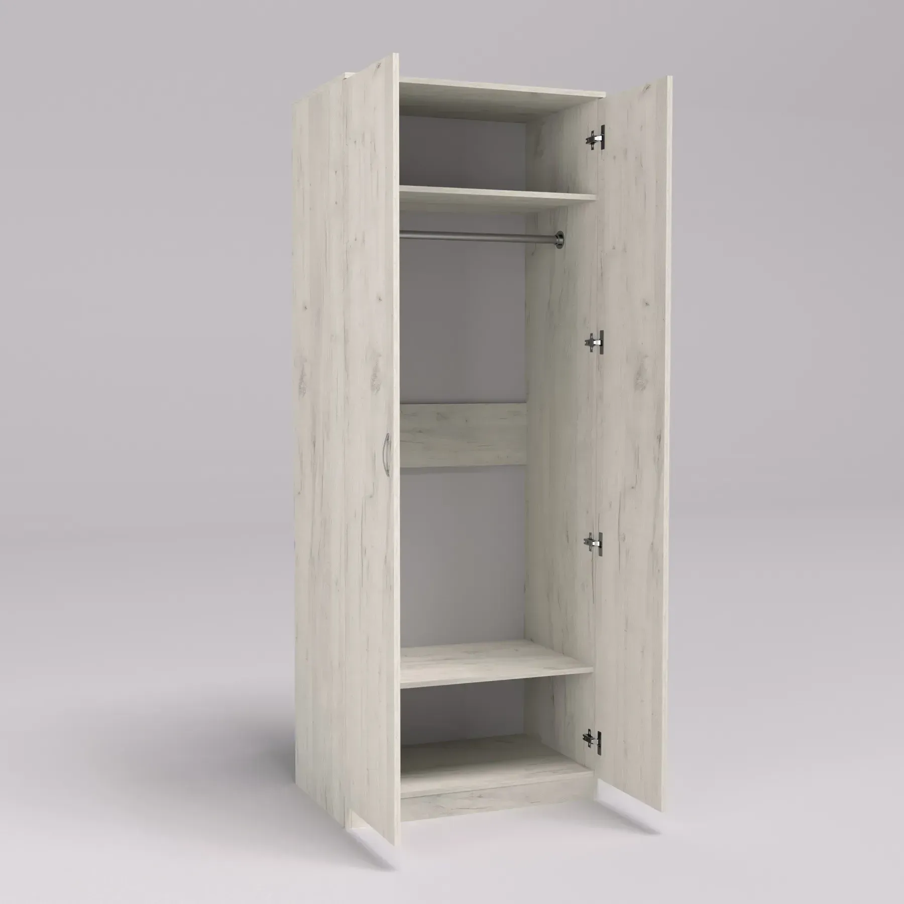 Шкаф офисный Kontinent ОШ-1 800х520х2100 мм Дуб Крафт Белый (53346212) - фото 1 Шкаф офисный Kontinent ОШ-1 800х520х2100 мм Дуб Крафт Белый (53346212) - фото 1