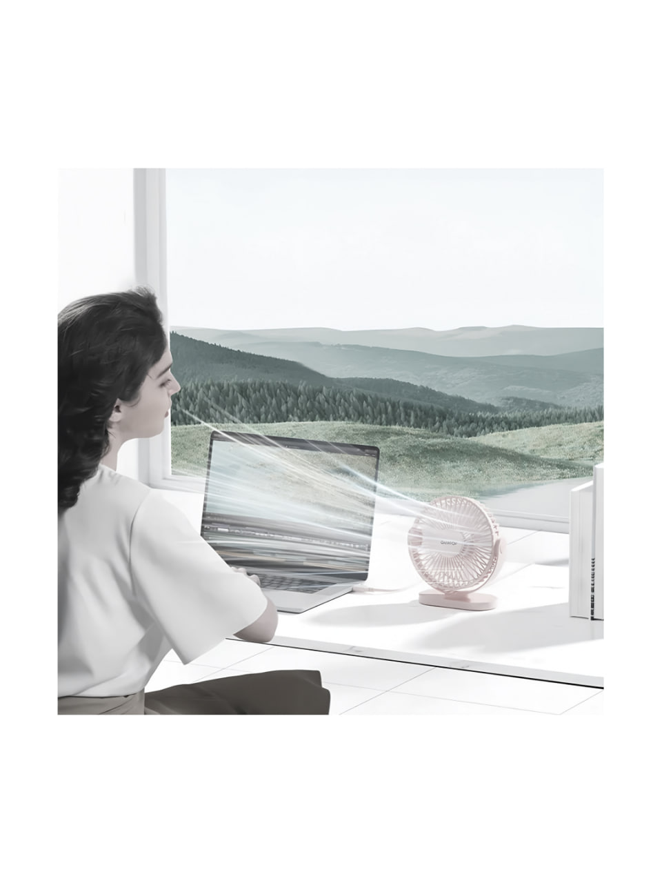 Вентилятор від usb для кемпінгу офісу та будинку MLS6110 Білий (edd02f6f) - фото 6