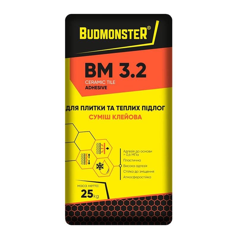 Клей для плитки и теплых полов BudmonsteR BM 3,2 25 кг (90447) - фото 2