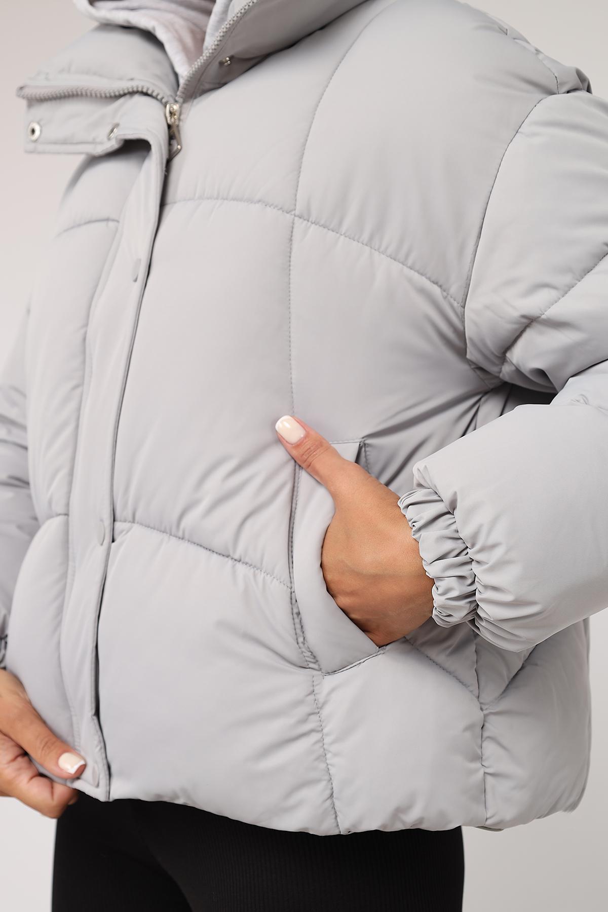 Куртка жіноча демісезонна ЦБ-00277857 р. 52 Сірий (29080000) - фото 7 Куртка жіноча демісезонна ЦБ-00277857 р. 52 Сірий (29080000) - фото 7