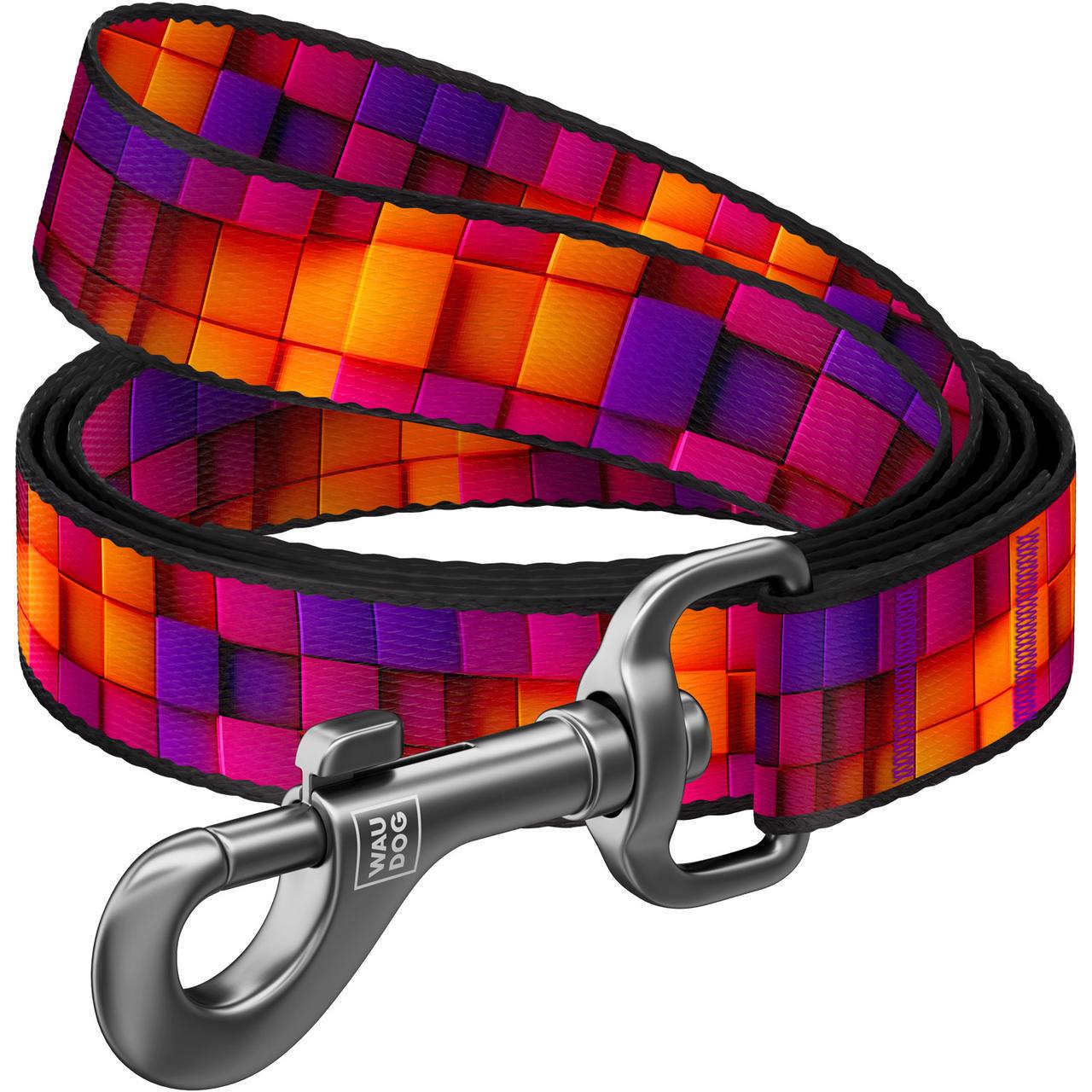 Поводок для собак нейлоновый Waudog Nylon Кубы 3Д S 300 см 15 мм (760-4057)