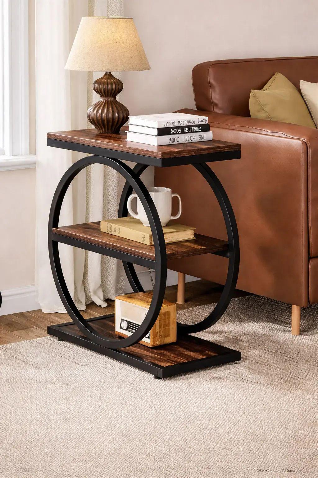 Столик интерьерный AND-1924 с металлическим каркасом 3-х уровневый 55х30х23 см