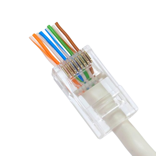 Коннектор RJ-45 Merlion 8P8C UTP Cat-5 для монтажа витого пара 100 шт. Прозрачный Коннектор RJ-45 Merlion 8P8C UTP Cat-5 для монтажа витого пара 100 шт. Прозрачный