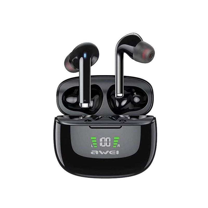 Наушники-затычки беспроводные Awei TA8 с зарядным чехлом Черный